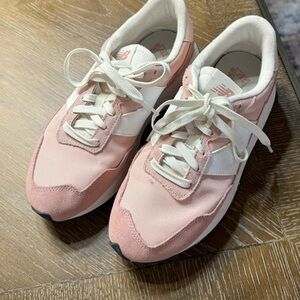 New Balance Women's Blush and White Sneakers